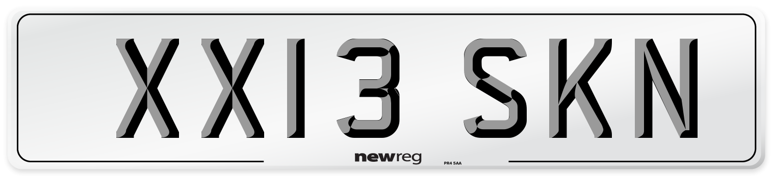 XX13 SKN Number Plate from New Reg
